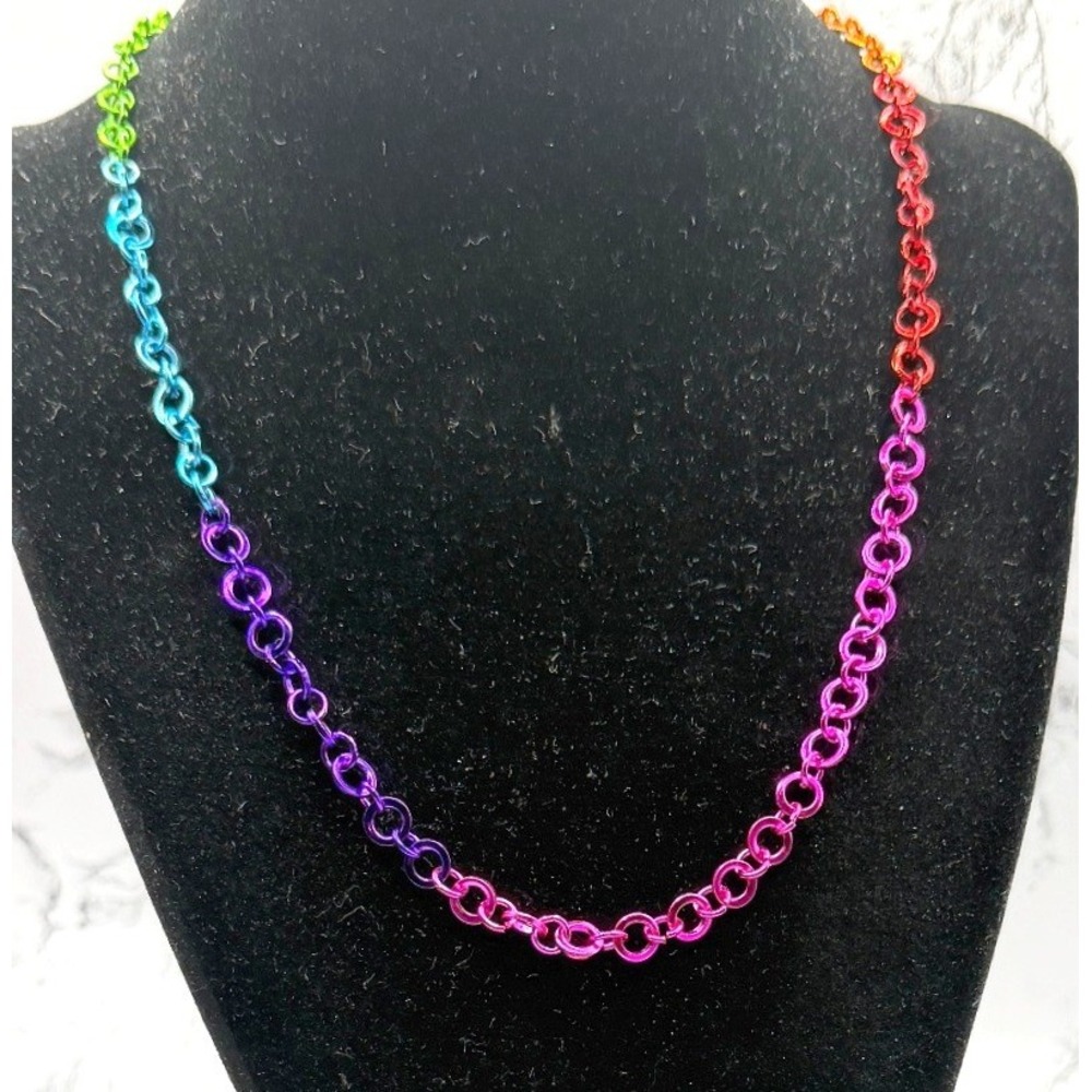 CHARM IT Rainbow Chain Necklace Colorful Y2K Kidcore Jewelry